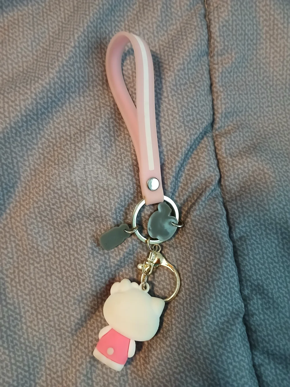 Sanrio Hello Kitty Pink and White Silicone Key & Card Holder Wristlet